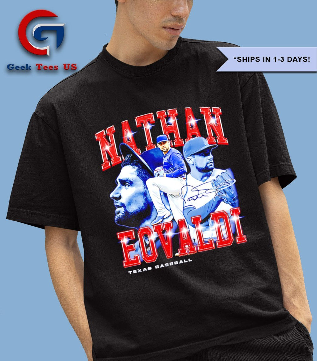 Nathan Eovaldi Texas Rangers baseball flair signature retro shirt