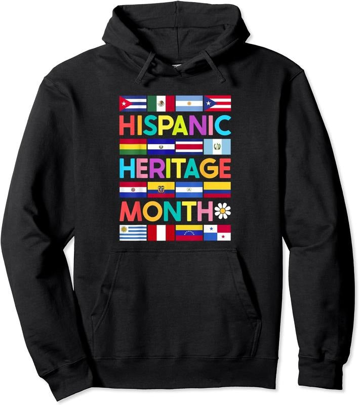 National Hispanic Heritage Month All Countries Flags Hoodie | Unisex Hooded Sweatshirt | FAST SHIPPING T-Shirts