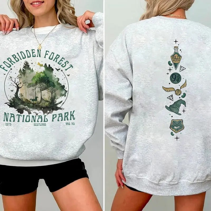 National Park Wizard Sweatshirt, Wizard Forest Shirt, Wizard Book Inspired Shirt, Bookish Halloween Christmas Gift for...