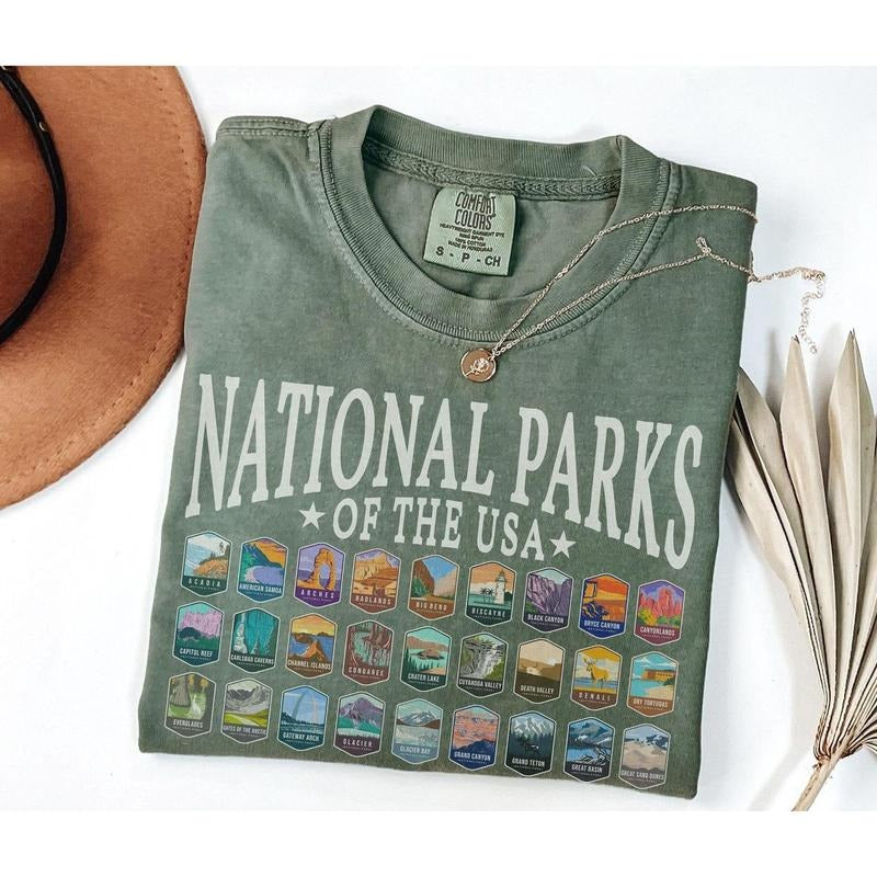 National Parks Shirt US National Park Camping Gift for Family Trip Nature Lover Hiking Shirt Park Tee Outdoor Shirt...