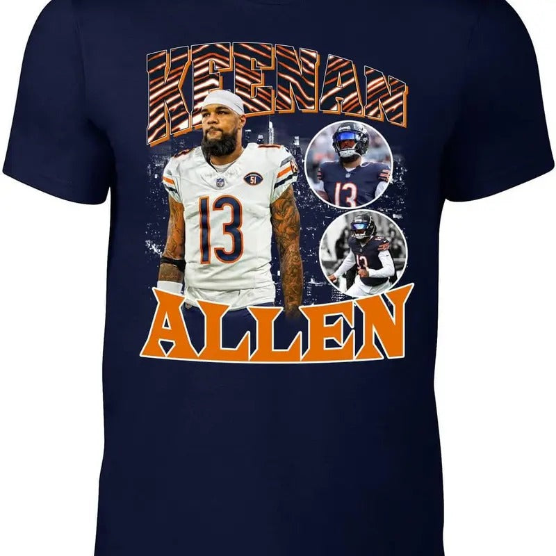 Navy Chicago Keenan Allen Bootleg Style T-Shirt Hoodie, Sweatshirt | HypeDripTees.com