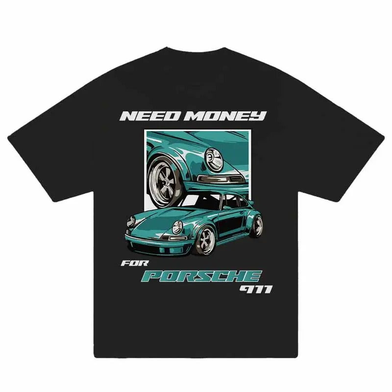 Need Money For Porsche 911 TShirt, Vintage Car Lover Tshirt, White Retro Porsche Tshirt, Automobile Tshirt, Car...