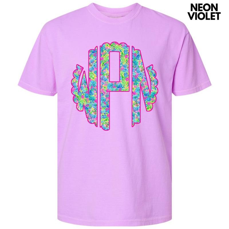 Neon Exotic Monogram Comfort Colors T-Shirt 'NLB' Hoodie, Sweatshirt | HypeDripTees.com