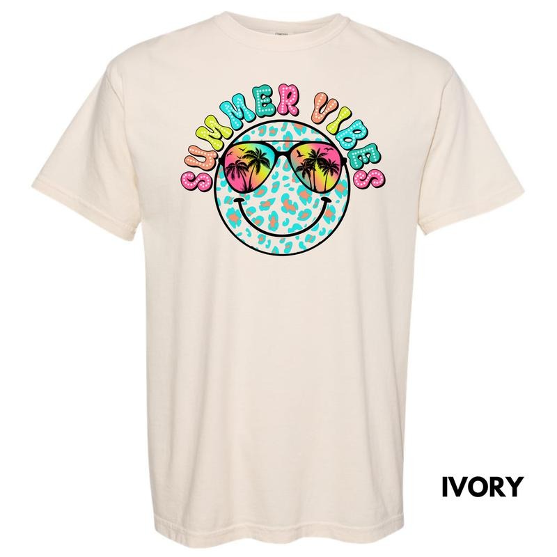 Neon Summer Vibe Happy Face Comfort Colors T-Shirt 'NLB' Hoodie, Sweatshirt | HypeDripTees.com