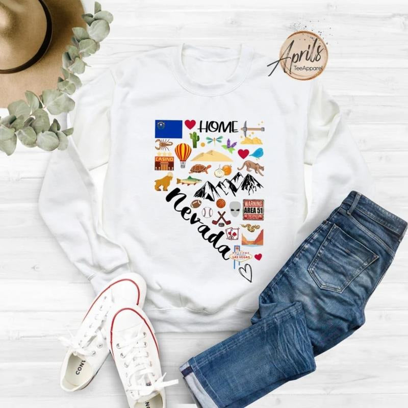 Nevada Sweatshirt, Nevada Hoodie, State Shirt Classic Fashion | HypeDripTees.com