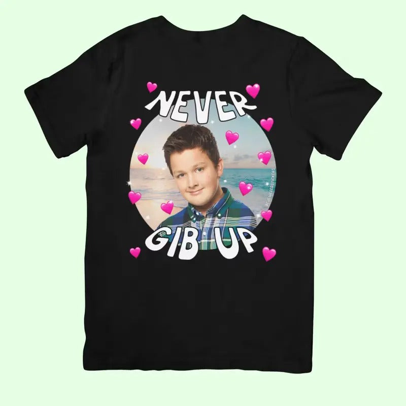 Never Gib Up Funny Cute Meme Gen Z T-Shirt Menswear Top Hoodie, Sweatshirt | HypeDripTees.com