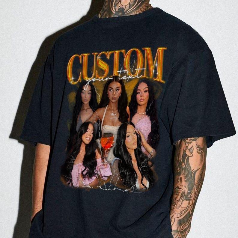(New Color Chart) Custom Girlfriend Bootleg Shirt, Boyfriend Shirt, Shirt With Girlfriend Face, Custom Photo Vintage...