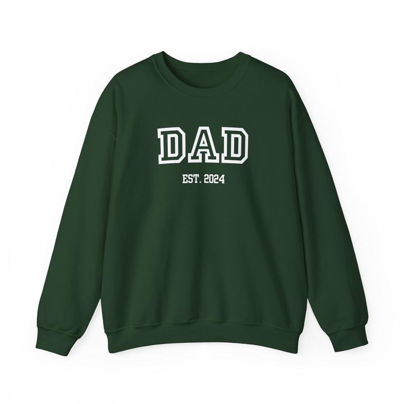 New Dad Est 2024 Crewneck Sweatshirt T-Shirts, Hoodie | HypeDripTees.com