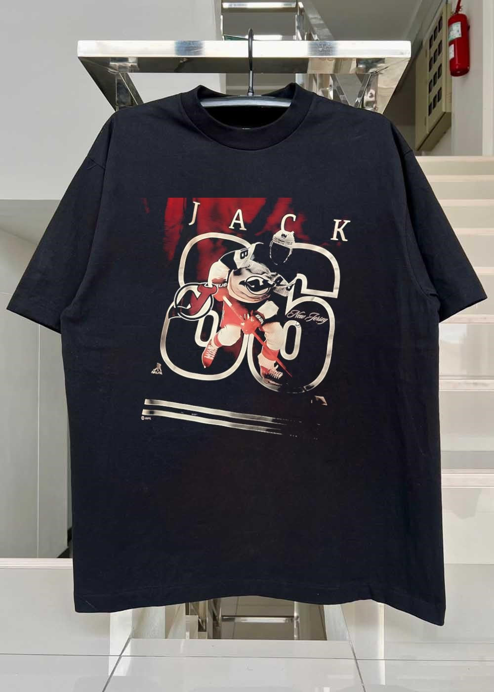 New Jersey Devils Jack Hughes Playing Hockey Shirt