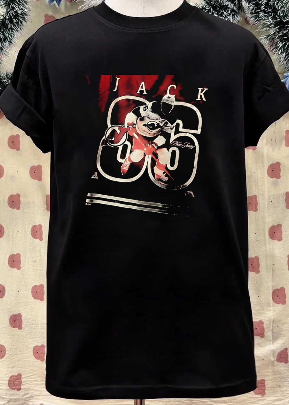 New Jersey Devils Jack Hughes Playing Hockey Shirt