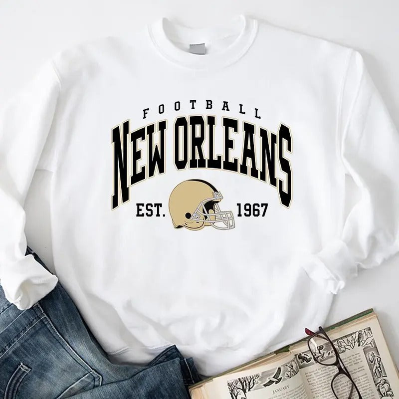 New Orleans Football Sweatshirt,New Orleans Football Sweatshirt,Retro Saint Sunday Football Shirt Hoodie | HypeDripTees.com