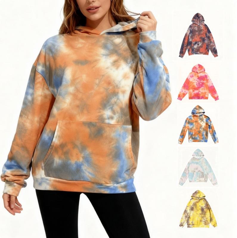 [New Product Pre-sale!] Holafish Tie-dye Oversized Hoodies Sweatshirt - Women's Long Sleeve Cotton Blend Vintage Effect...