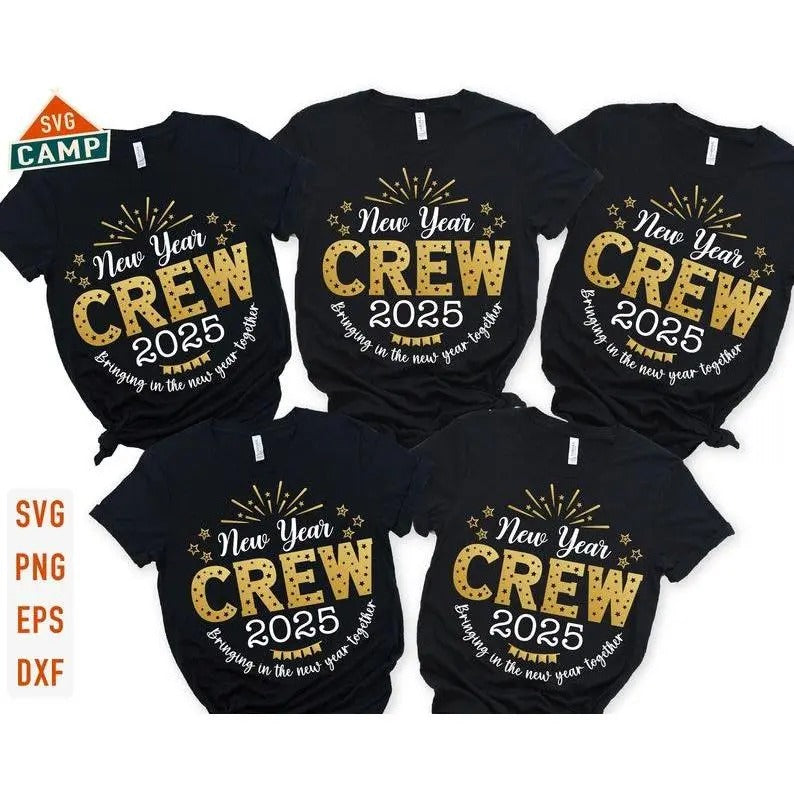 New Year Crew Sweatshirt, Hoodie, T-Shirt, New Year 2025 Shirt, Happy New Year 2025 Shirt, New Year Shirt | HypeDripTees.com