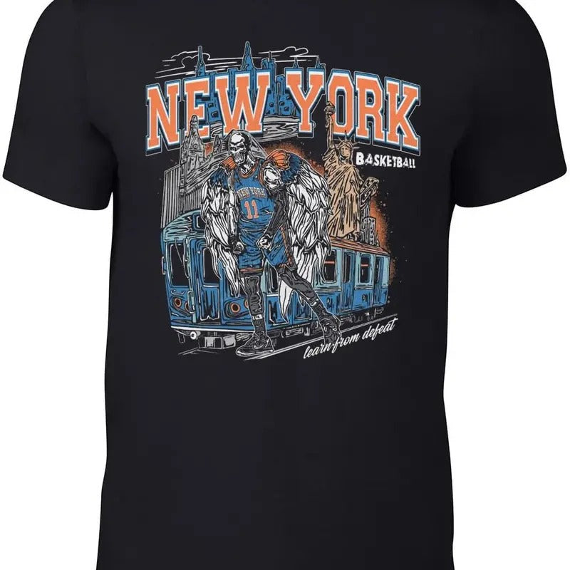 New York Jalen Brunson Skull Design T-Shirt Hoodie, Sweatshirt | HypeDripTees.com