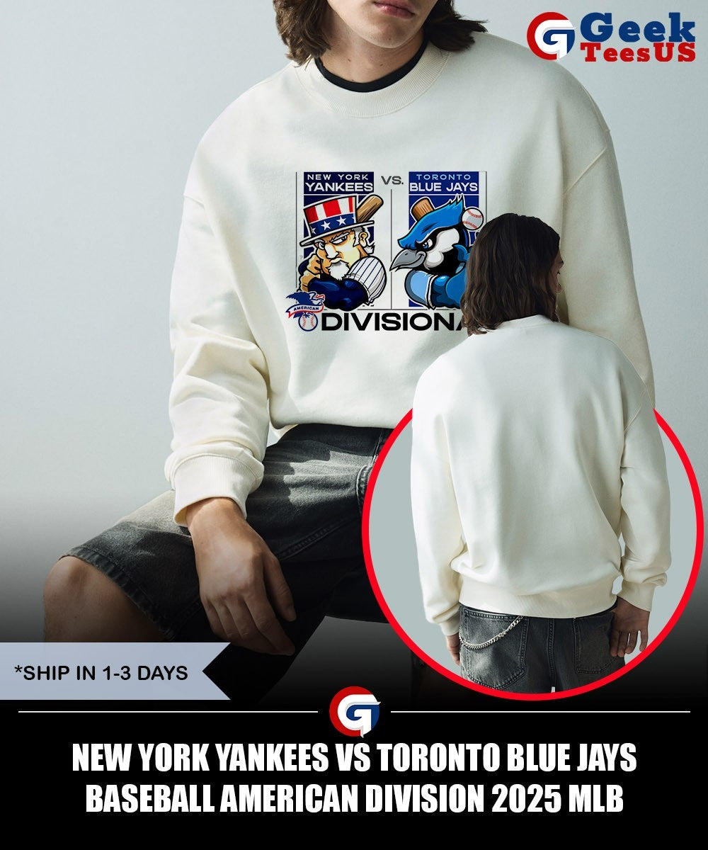 New York Yankees vs Toronto Blue Jays baseball American Division 2025 MLB mascot shirt