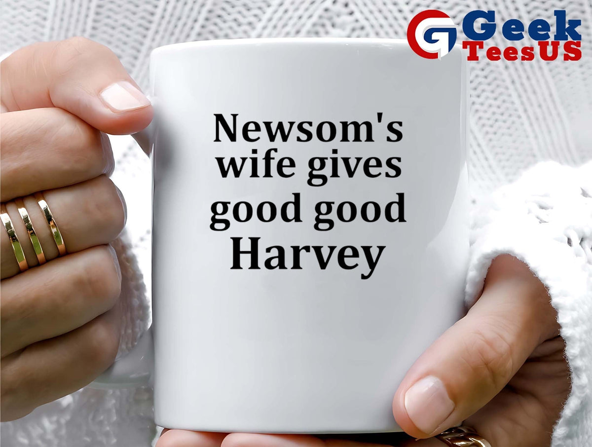 Newsom’s wife gives good good Harvey shirt