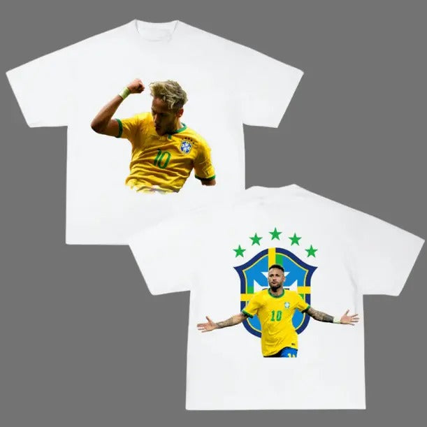 Neymar Jr National Icons T-Shirt, Neymar 2-Sided Vintage Tee, Unisex Soccer Shirt, Sport Graphic Tees, Menswear...
