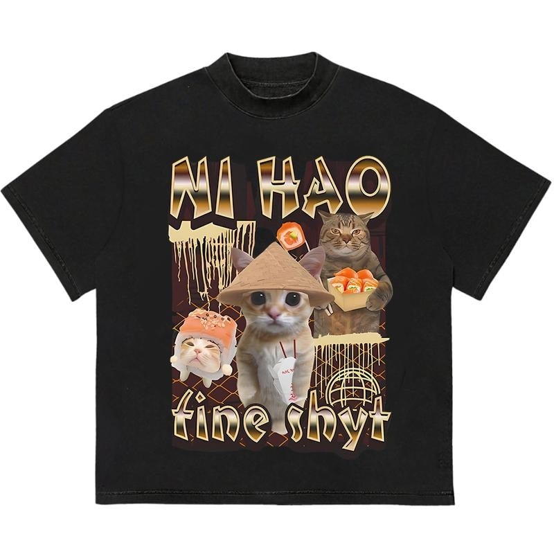 Ni Hao Fine Shyt T-Shirt Unique T-Shirt Gift for Her Bold T-Shirt for Night Out Vibes Hoodie, Sweatshirt | HypeDripTees.com