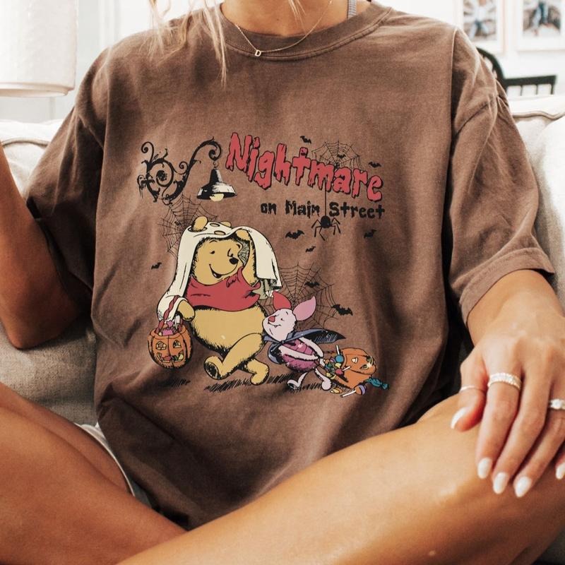 Nightmare on Main Street Pooh Women's Cotton Graphic T-Shirt - Womenswear, Top Hoodie, Sweatshirt | HypeDripTees.com