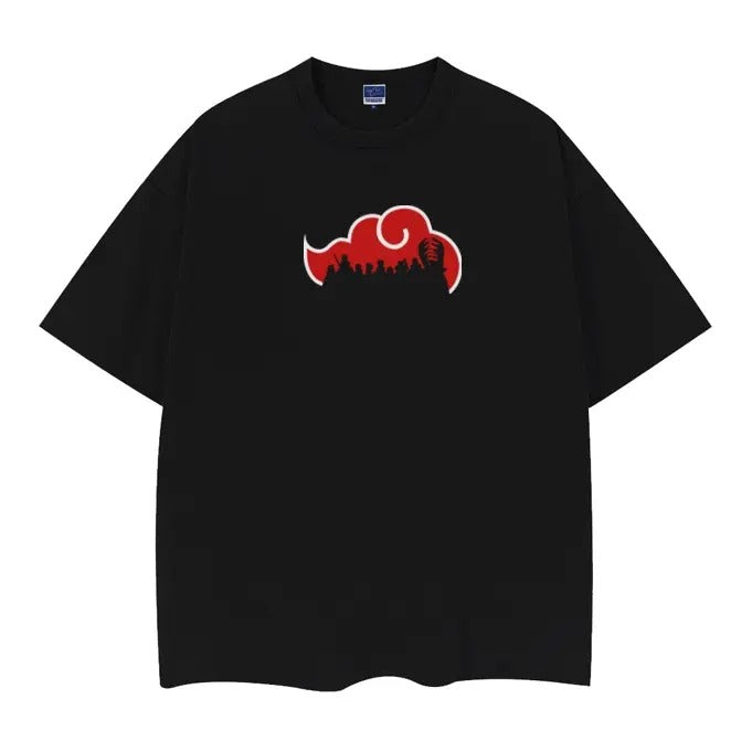 Ninja "Akatsuki" Vintage Oversized Tee Anime T-shirt 100% Cotton Original Design Men's Top Casual Streetwear Menswear...