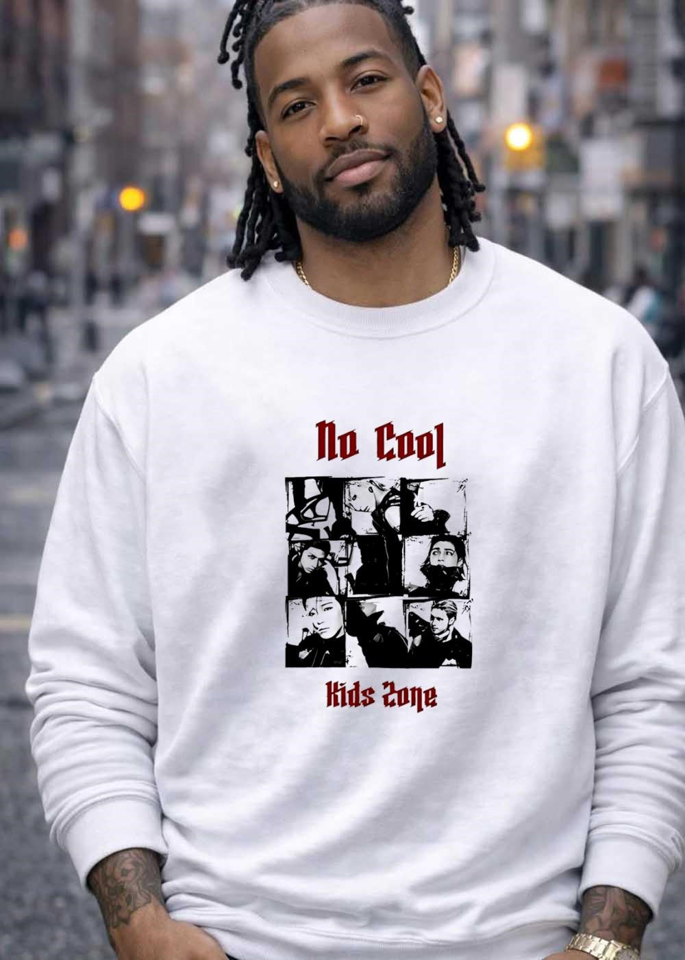No Cool Kids Zone Photo Collage T-Shirt