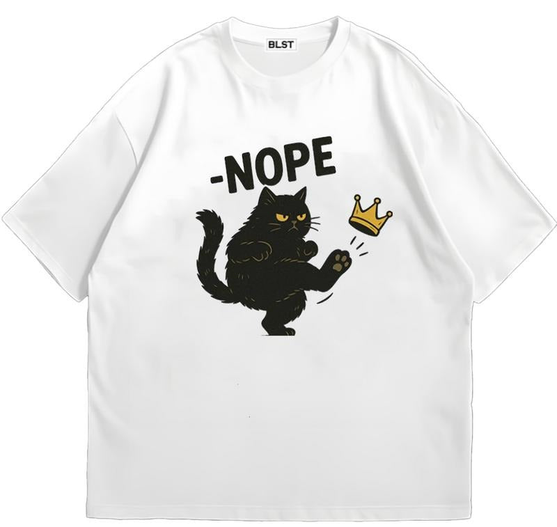 No Kings in America Black Cat T-Shirt Cool Gift for Him Lightweight, Soft, and Stylish Hoodie, Sweatshirt | HypeDripTees.com