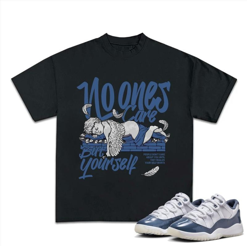 No Ones Care T-shirt, 11S Diffused Blue Unisex Shirt, Shirt To Match Sneaker, Streetwear Y2k Shirt Cotton Tshirt Clothing...