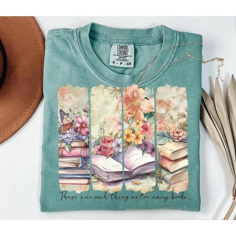 No Such Thing As Too Many Books Shirt, Book Lover Shirt, Brushstroke Tee, Sublimation Digital Download , Books , Teacher...