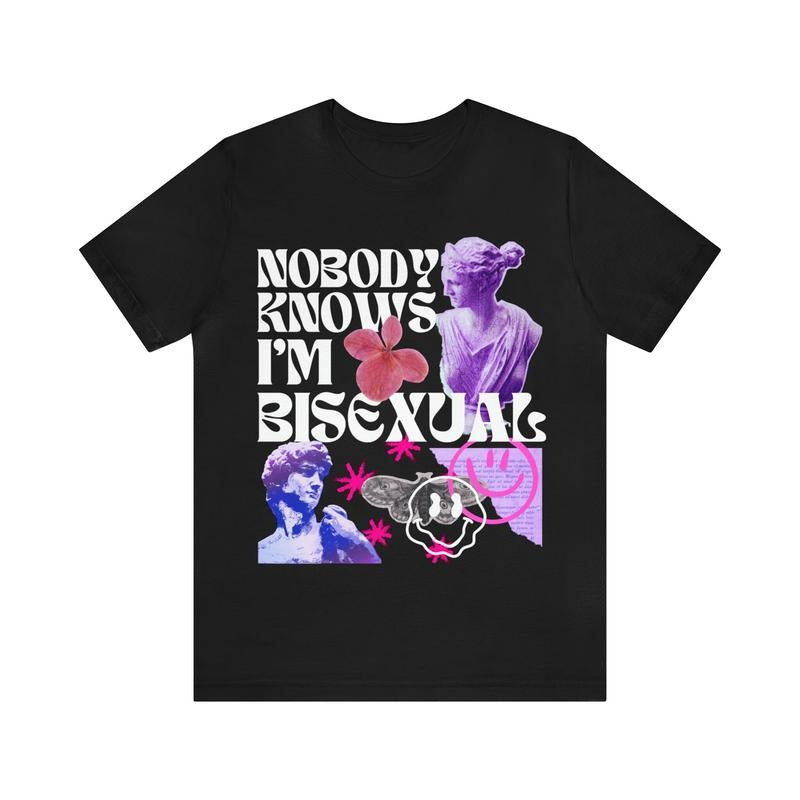 Nobody Knows Im Bisexual T Shirt Hoodie Sweater Retro Bisexual Shirt Bisexual Pride Shirt Bi Pride Queer Shirt Funny...