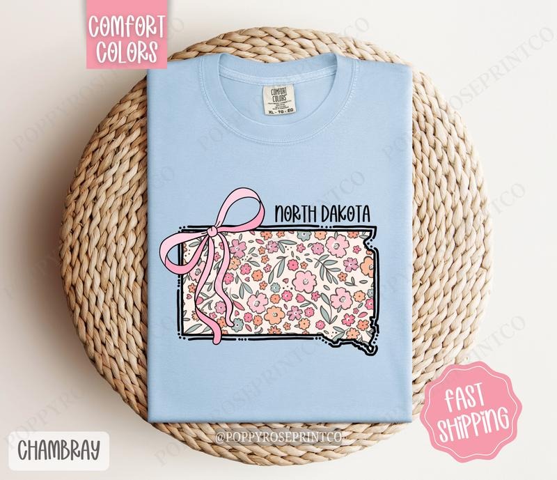 North Dakota Comfort Colors State Tshirt, Cute North Dakota Shirt, North Dakota Tshirt, North Dakota Shirt Hoodie, Sweatshirt