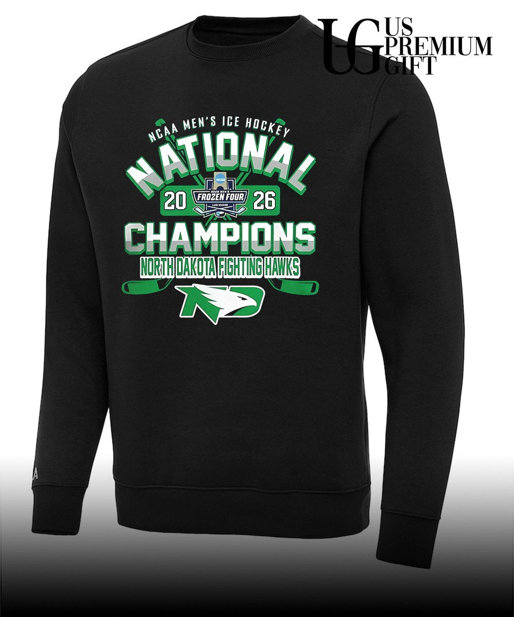 North Dakota Fighting Hawks 2026 Ncaa Frozen Four Men’s Ice Hockey National Champions shirt