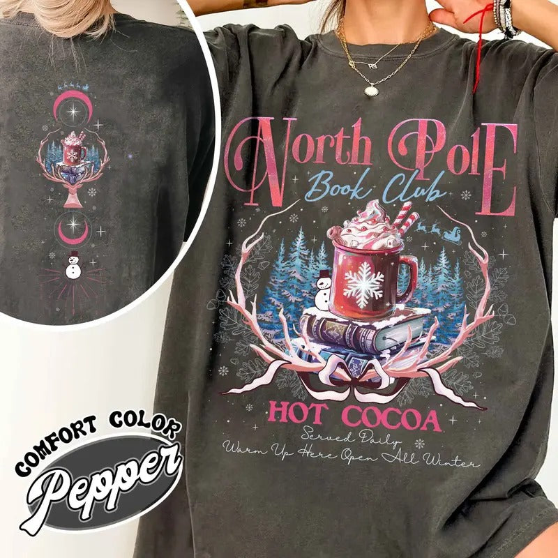 North Pole Book Club Shirt, North Pole Book Club, Christmas Bookis Shirt, Gift for Librarian, Bookworm Christmas, Book...
