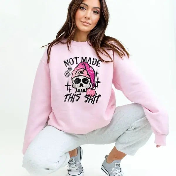 Not This Sh$T Sarcastic Winter Cold Season Humor & Funny Snow Days Womenswear Comfort Fit Long Sleeve Machine Washable T-Shirts, Hoodie, Sweatshirt