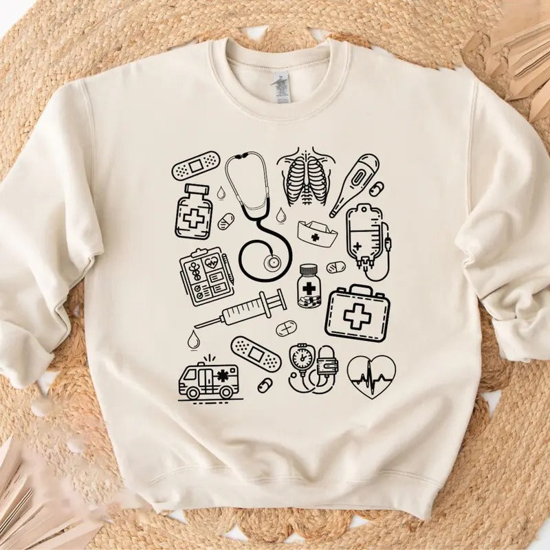 Nurse Sweatshirt, RN Medical Sweatshirt, Gift for Nurse Graduation Gift, Healthcare Essentials Shirt, Nursing Gifts...