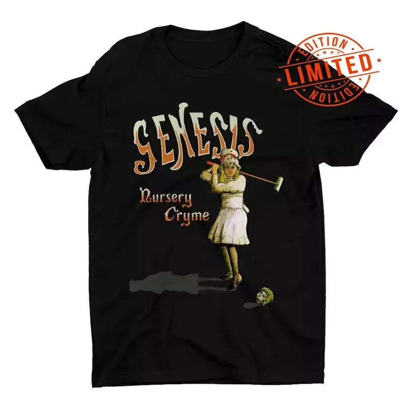 Nursery Cryme Album Genesis Black S-23XL Unisex T-shirt Menswear Top Hoodie, Sweatshirt | HypeDripTees.com