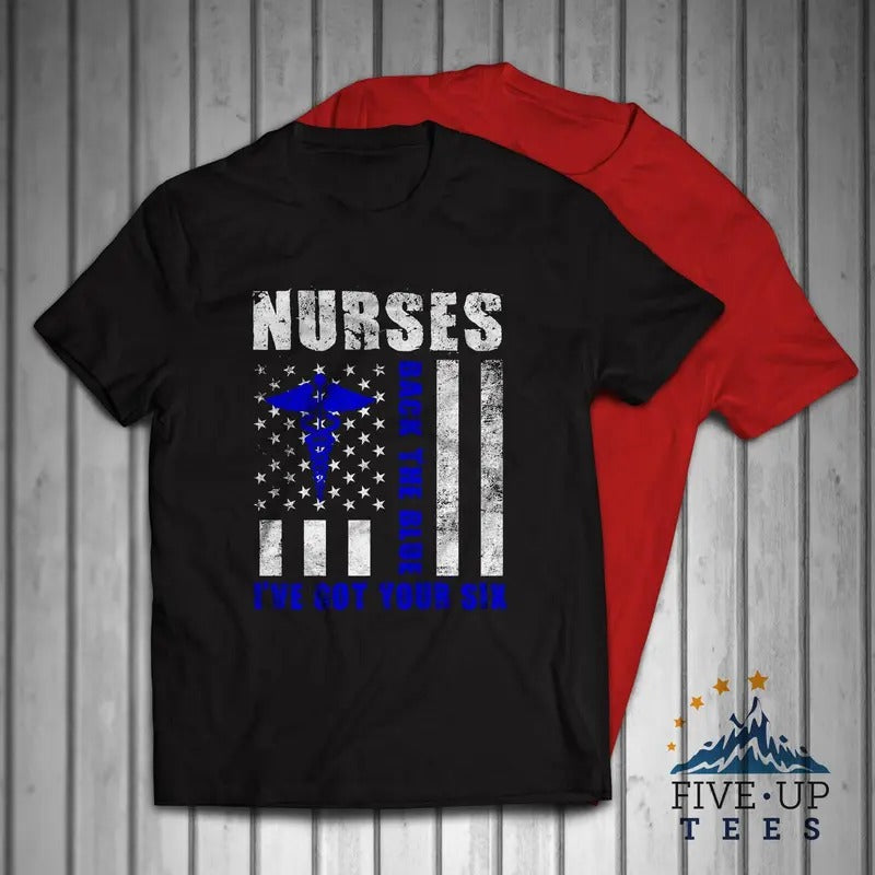 Nurses Back The Blue I've Got Your Six Men's T-shirt Hoodie, Sweatshirt | HypeDripTees.com