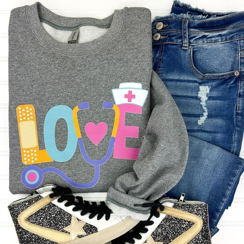 Nursing LOVE Gildan Sweatshirt T-Shirts, Hoodie | HypeDripTees.com