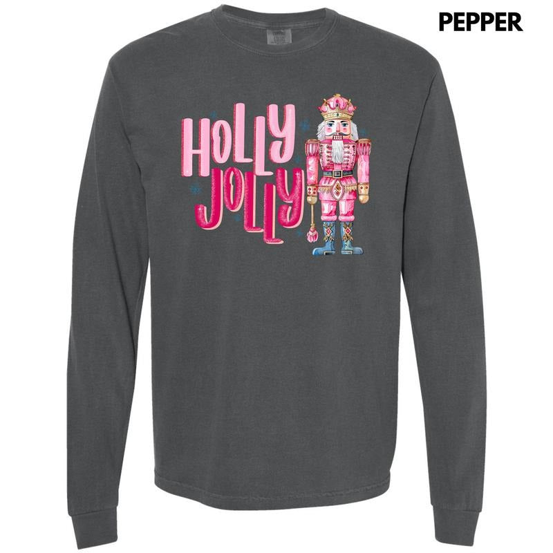 Nutcracker Holly Jolly Long Sleeve Comfort Colors T-Shirt 'NLB' Hoodie, Sweatshirt | HypeDripTees.com