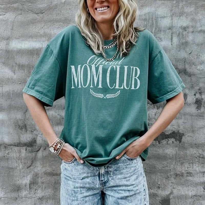 OFFICIAL MOM CLUB TEE - Premium Quality T-Shirt with Authentic Design and Branding for Casual Wear Hoodie, Sweatshirt
