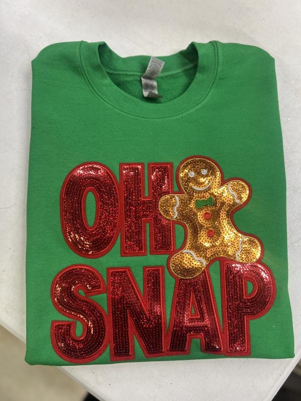 OH SNAP Sequin Patch Gildan Sweatshirt T-Shirts, Hoodie | HypeDripTees.com
