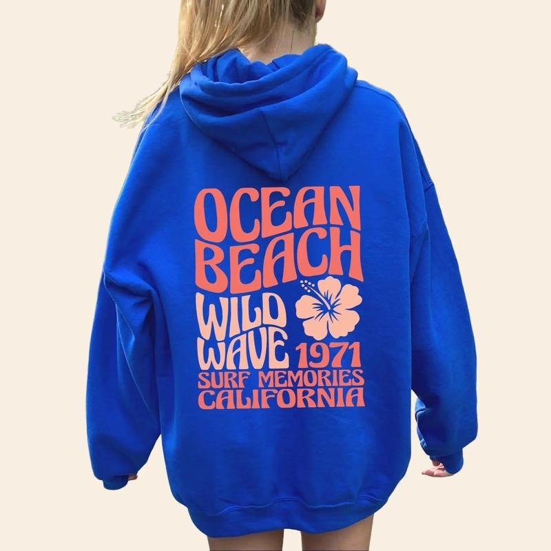 Ocean Beach Hoodie Aesthetic Hoodie Tumblr Sweatshirt CA Surf Tee Trendy Oversized Hoodie Coconut Hoodie | HypeDripTees.com
