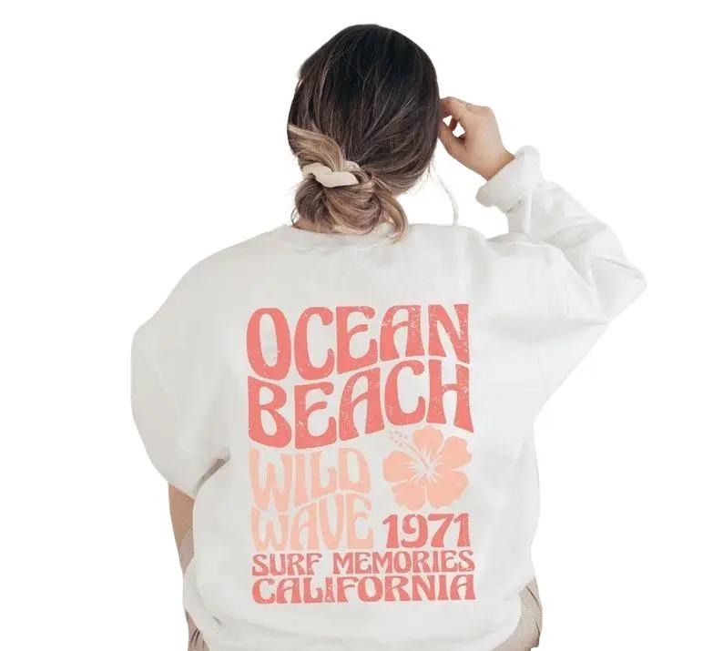 Ocean Beach Sweatshirt Aesthetic Sweater Tumblr Shirt Hoodie | HypeDripTees.com