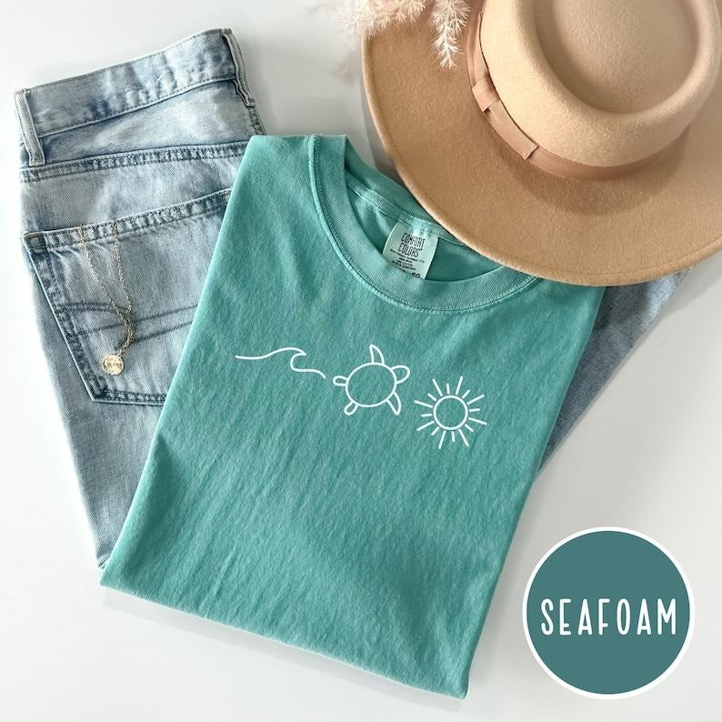 Ocean Turtle Sun Summer T-Shirt, Beach Bum Tee, Beach Tshirt, , summer tee Hoodie, Sweatshirt | HypeDripTees.com