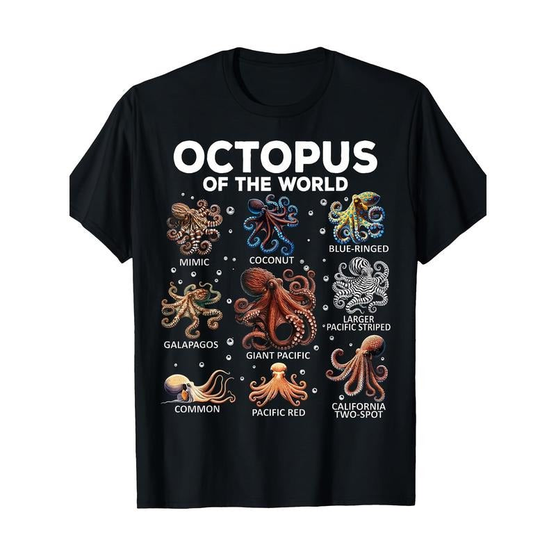 Octopus Animals Of The World Kawaii Funny Octopus T-Shirt Made in USA Hoodie, Sweatshirt | HypeDripTees.com