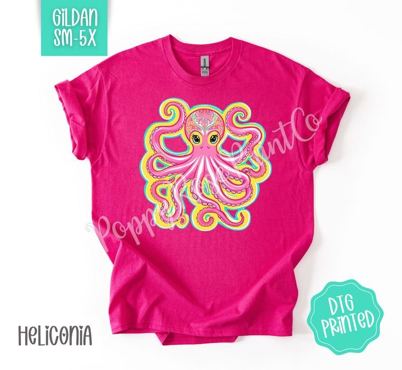 Octopus Gildan Shirt, Cute Summer Tshirt, Trendy Women's Tee, Gift for Her Hoodie, Sweatshirt | HypeDripTees.com
