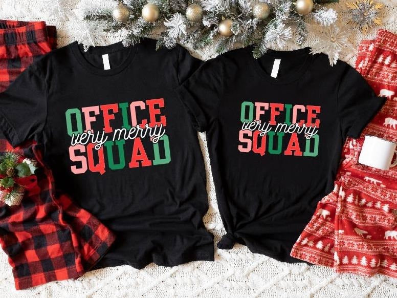 Office Squad Shirt, Very Merry T-Shirt, Matching Office Crew X-mas Party Tee, Christmas Gift Tee, Coworker Holiday...