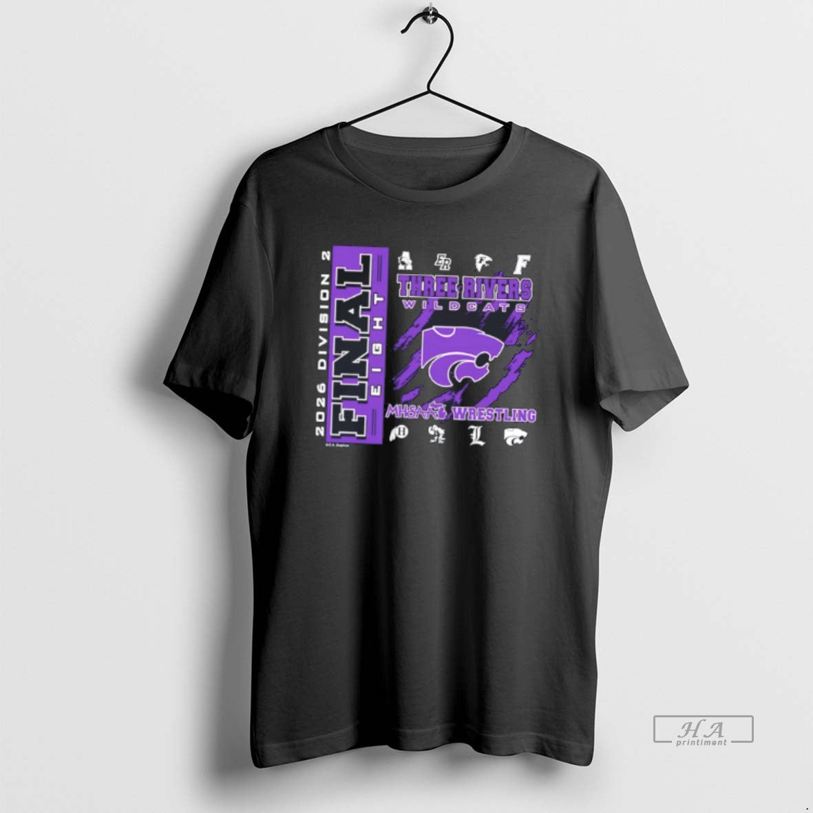 Official 2026 Mhsaa Team Wrestling Final 8 D2 Three Rivers Wildcats Logo Tee Hoodie, Sweatshirt | HypeDripTees.com