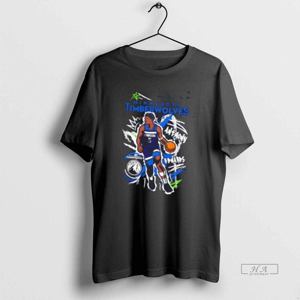 Official Anthony Edwards Minnesota Timberwolves Chalked Up Player Paint Tee