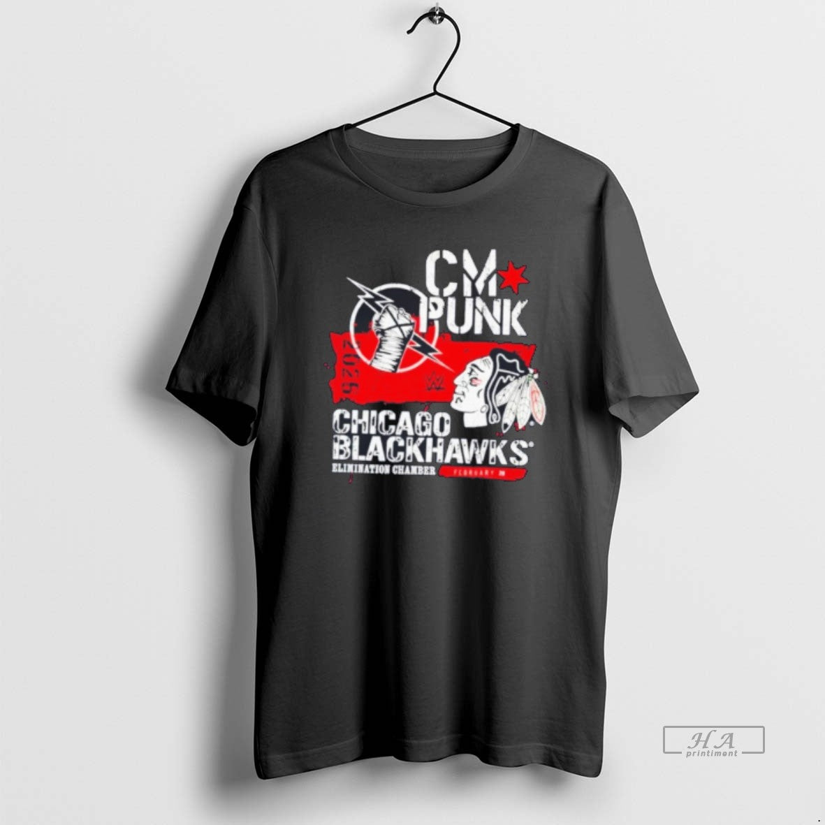 Official Cm Punk Chicago Blackhawks Elimination Chamber 2026 Tee Hoodie, Sweatshirt | HypeDripTees.com