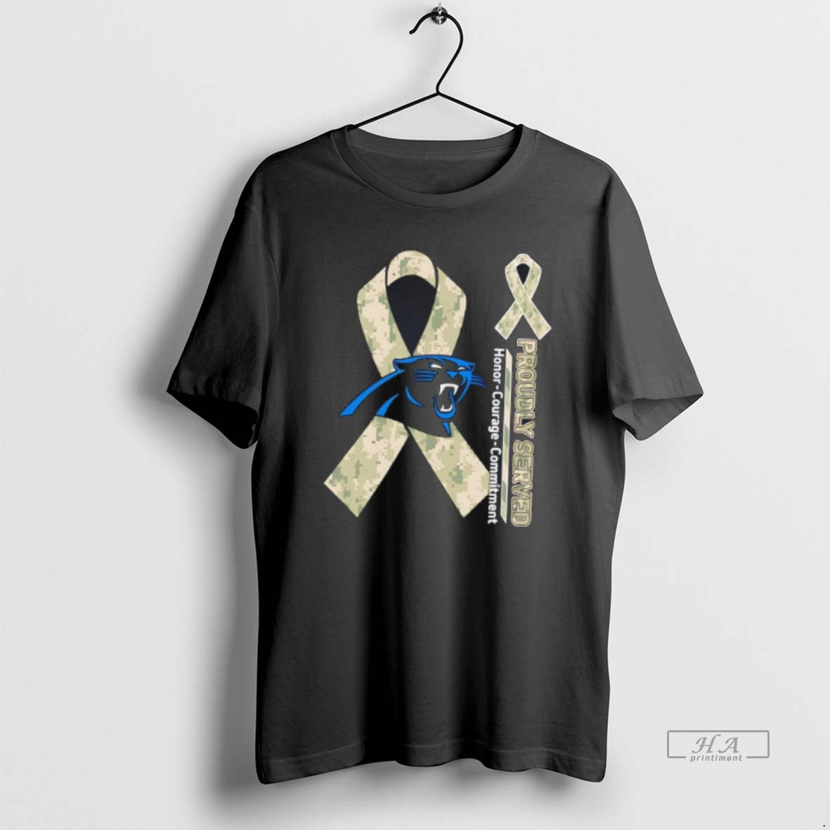 Official Carolina Panthers Proudly Served Honor Courage Commitment Tee Hoodie, Sweatshirt | HypeDripTees.com